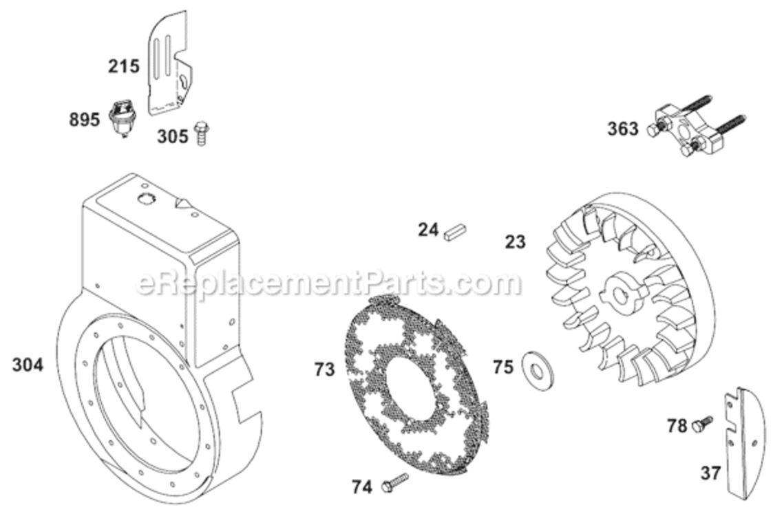 Page H Diagram and Parts List for 19A400  Briggs and Stratton Engine